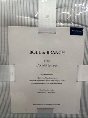 BOLL & BRANCH 2pc Comforter Set 100% Organic Cotton Twin/Twin Xl